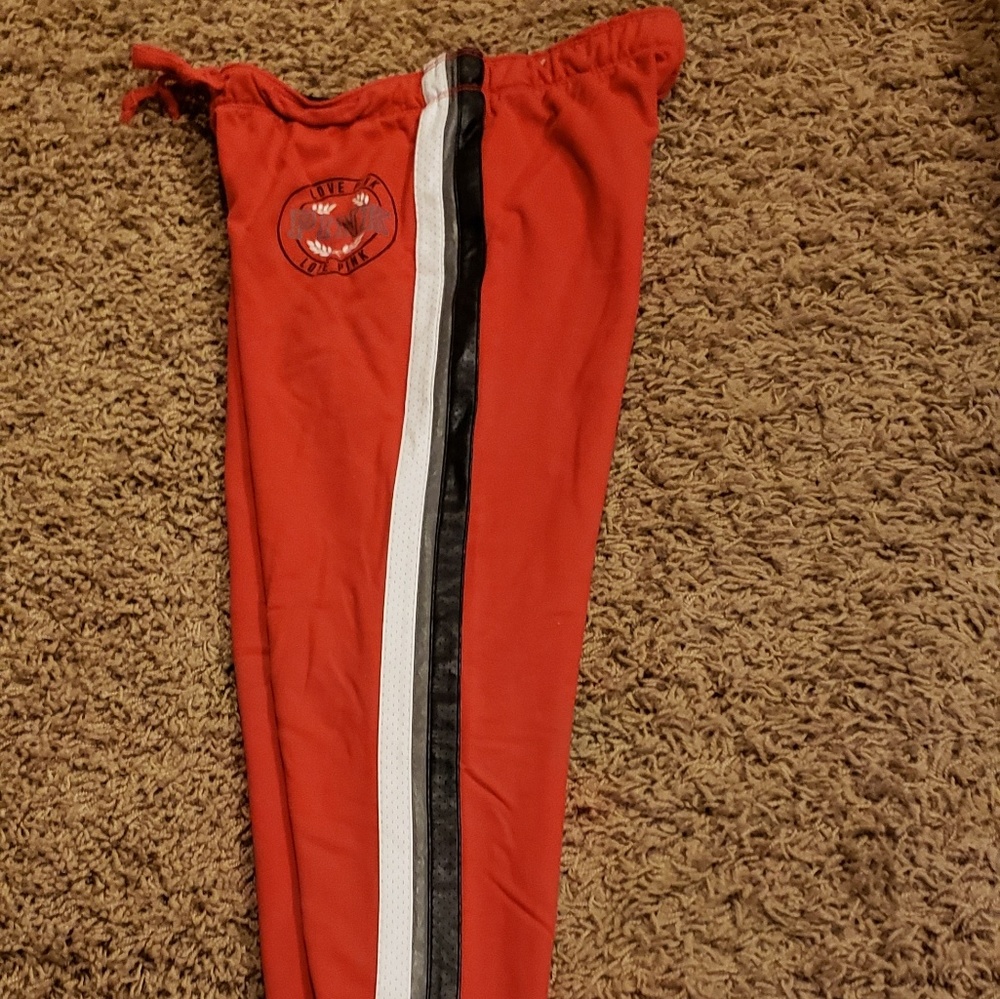 Vs Pink pant with leather stripe